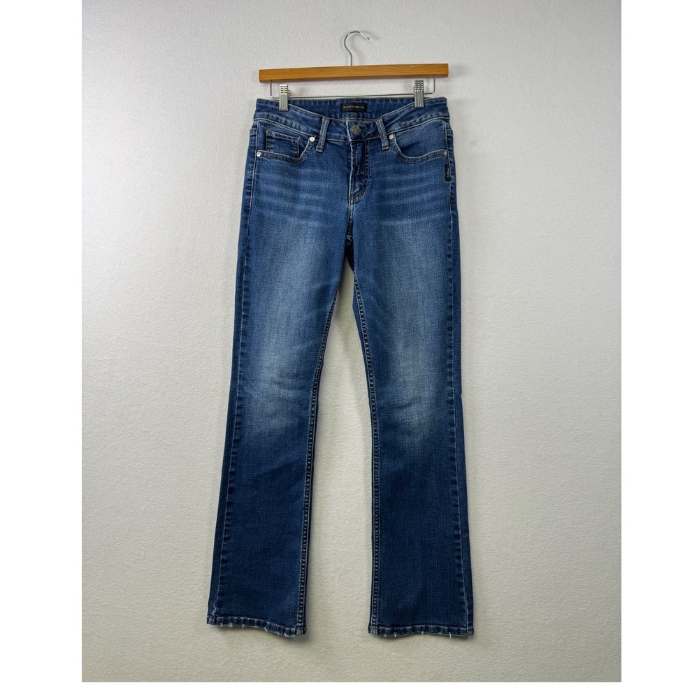 Silver Jeans Co Suki Slim Boot Women‎ W28 L31 Blue Medium Wash Mid Rise Denim